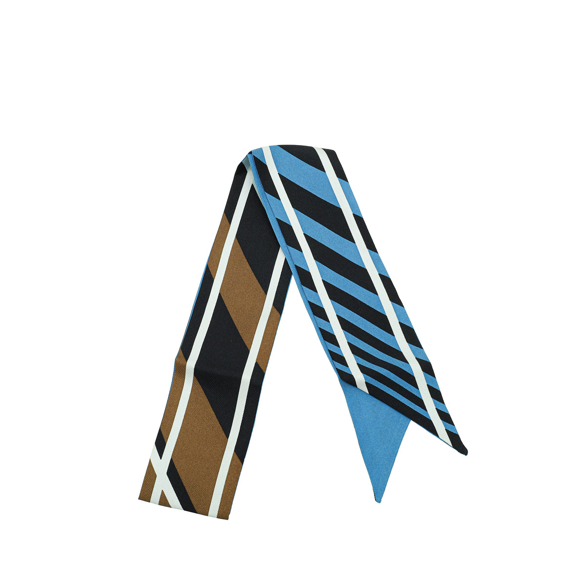 Fendi Blue Multicolour Wrappy Silk Bandeau-Fendi-THE CLOSET