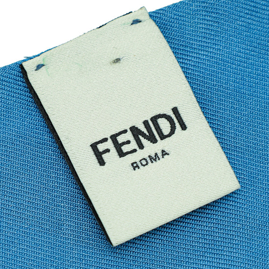 Fendi Blue Multicolour Wrappy Silk Bandeau