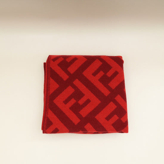 Fendi Red FF Cashmere Scarf