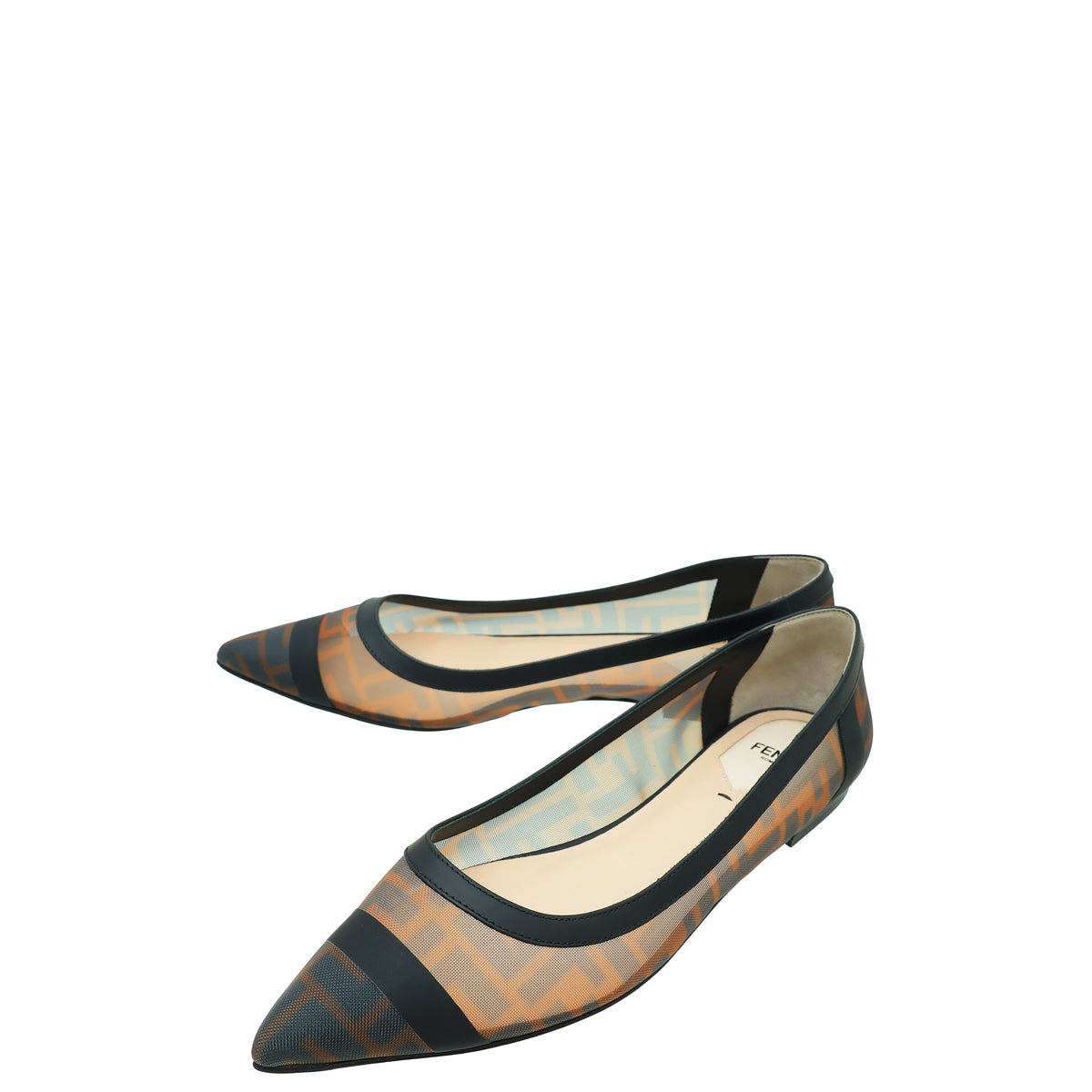 Fendi Bicolor Mesh Colibri Flats 39-Fendi-THE CLOSET