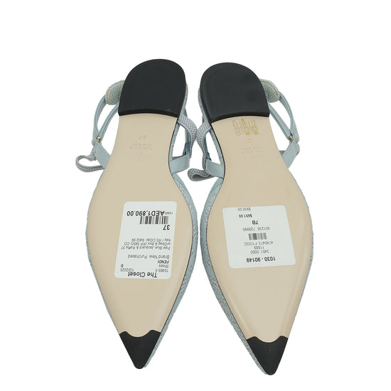 Fendi Pale Blue Colibri Lite Flats 37