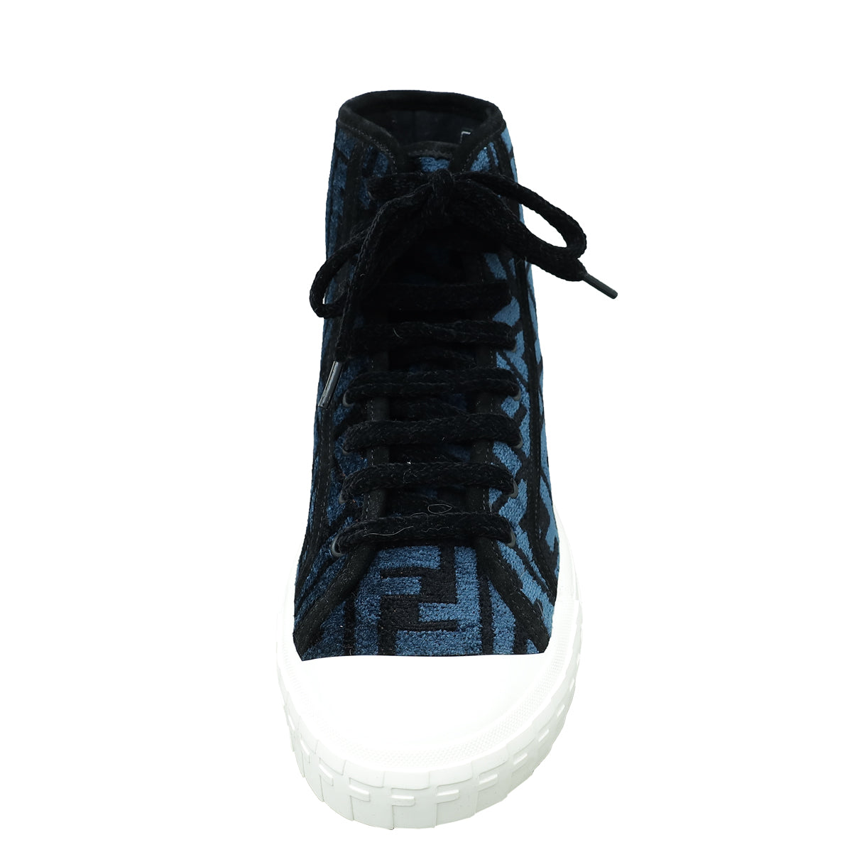 Fendi Tricolor Domino FF Jacquard High Cut Sneakers 37-Fendi-THE CLOSET