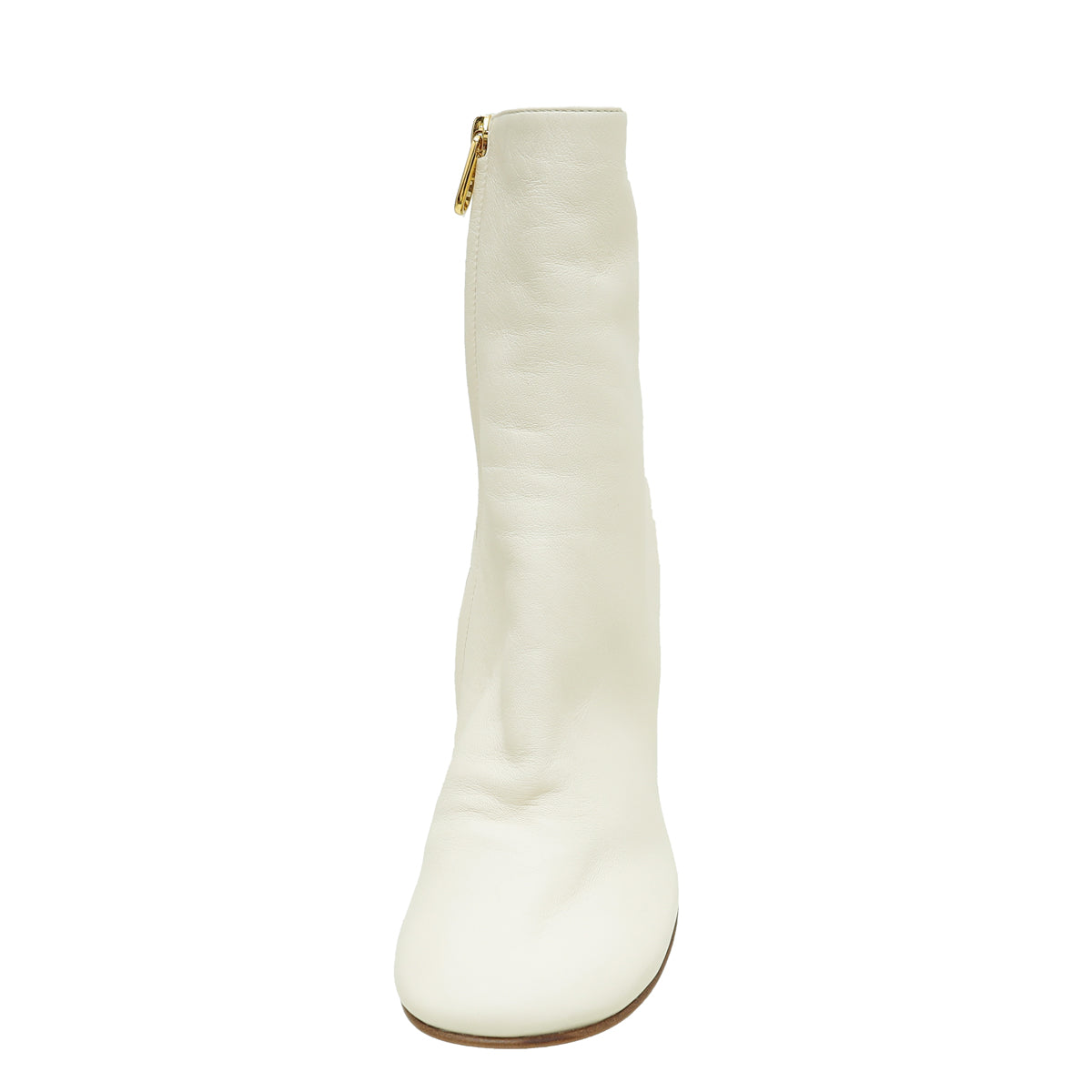 Fendi Cream First High-Heeled Ankle Boots 37