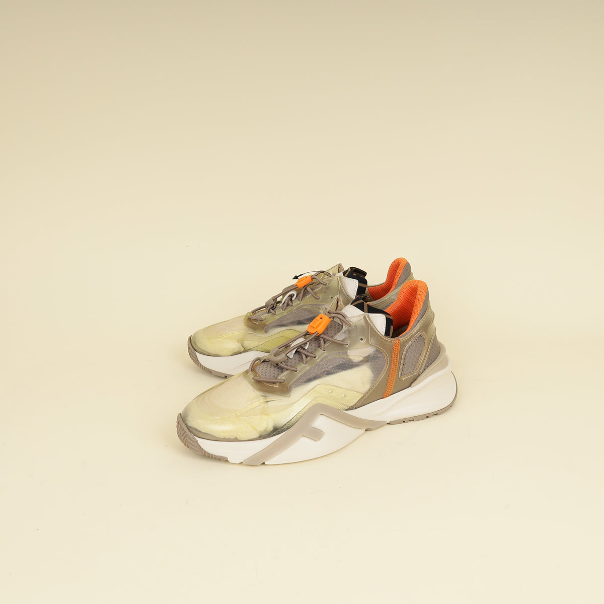 Fendi Beige Flow Low Top Sneakers 6-Fendi-THE CLOSET