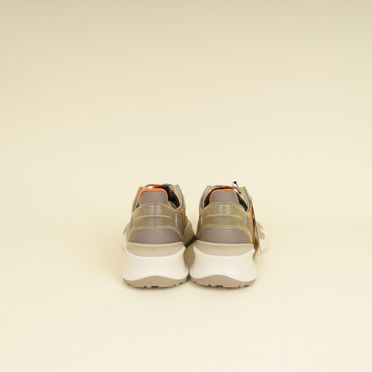 Fendi Beige Flow Low Top Sneakers 6-Fendi-THE CLOSET