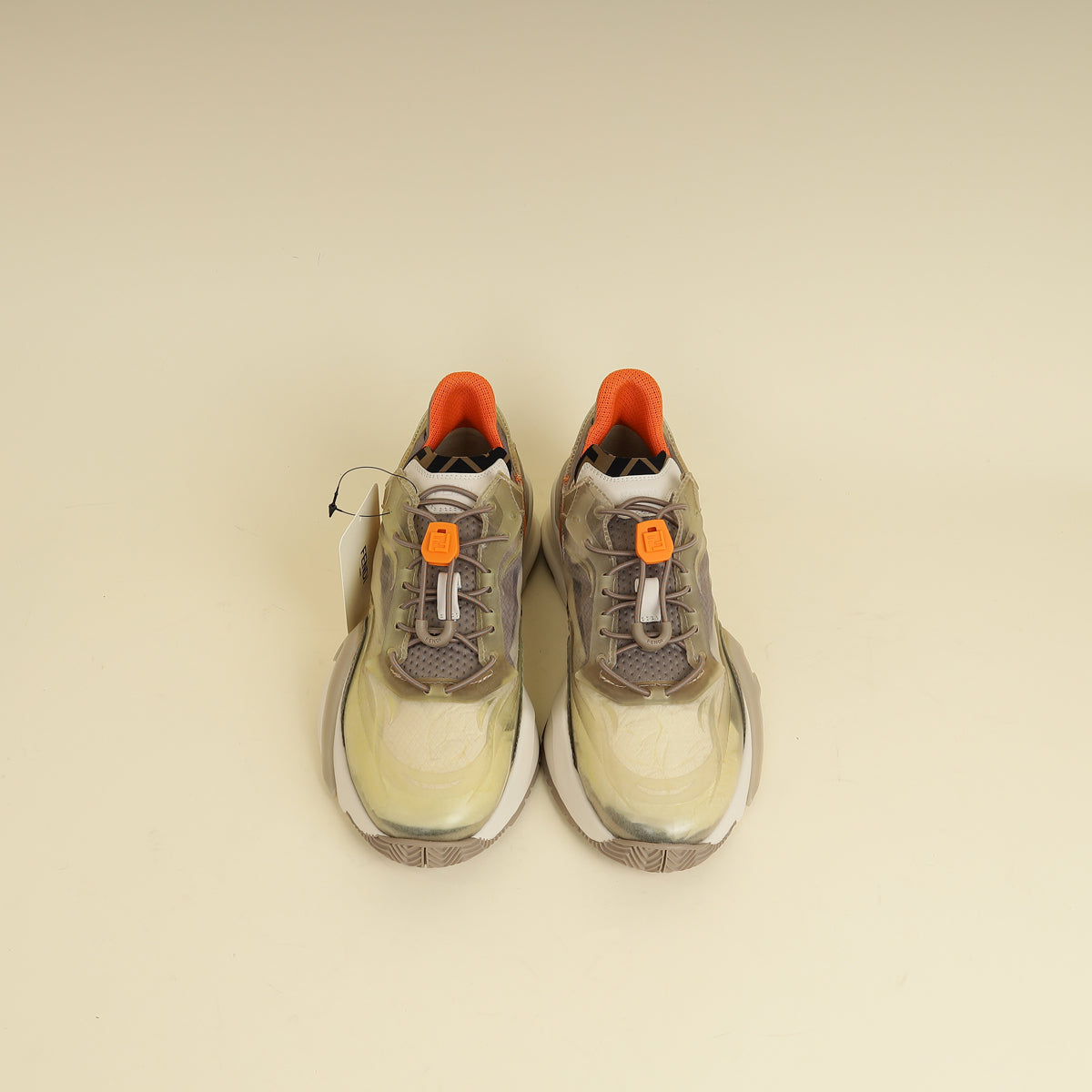 Fendi Beige Flow Low Top Sneakers 6-Fendi-THE CLOSET