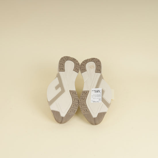 Fendi Beige Flow Low Top Sneakers 6-Fendi-THE CLOSET