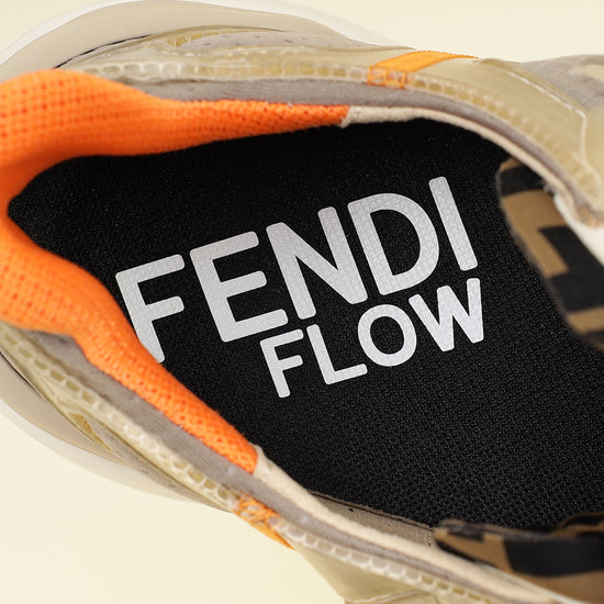 Fendi Beige Flow Low Top Sneakers 6-Fendi-THE CLOSET