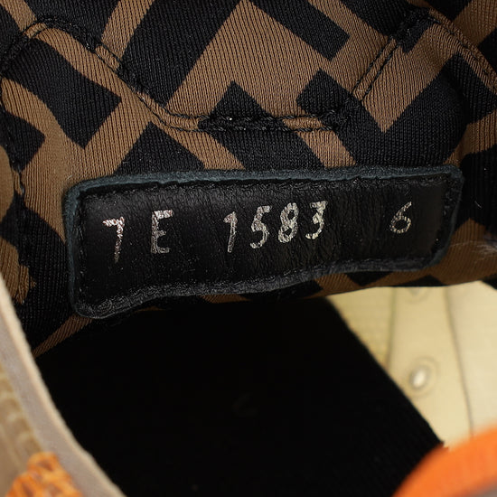 Fendi Beige Flow Low Top Sneakers 6-Fendi-THE CLOSET