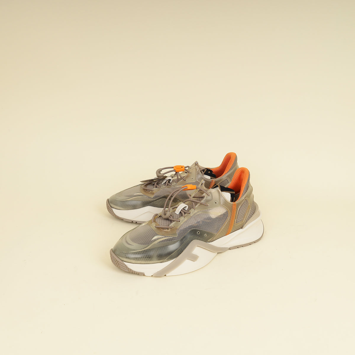 Fendi Beige Flow Low Top Sneakers 7-Fendi-THE CLOSET