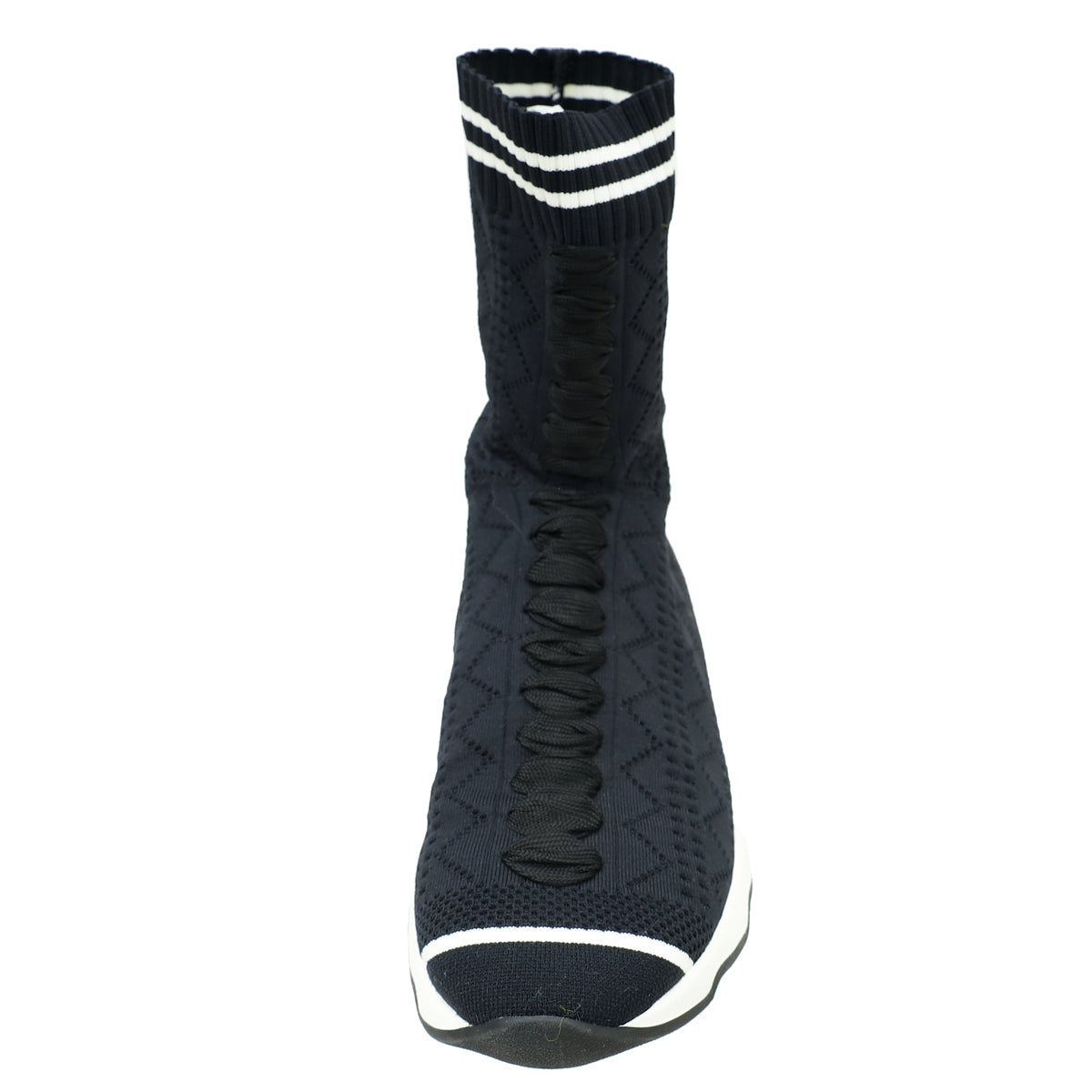 Fendi Black Colibri Sock Stretch-Knit Ankle Boots 35-Fendi-THE CLOSET
