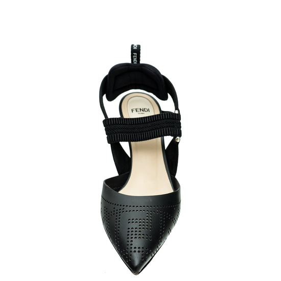 Load image into Gallery viewer, Fendi Black Perforated Colibri Pumps 35
