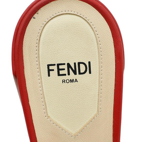 Fendi Bicolor Zucca Print Satin Twist Mules 36