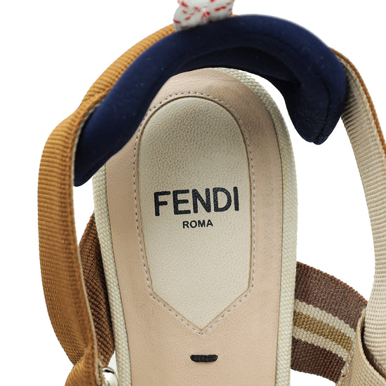 Fendi Bicolor Colibri Mesh Slingback Pump 36