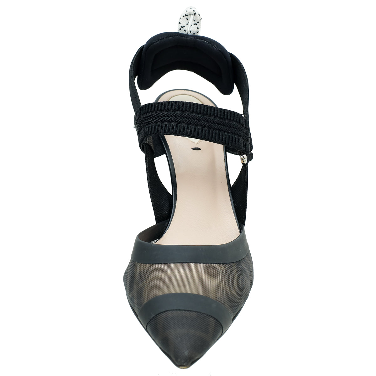 Fendi Black Colibri Mesh Slingback Pump 37.5-Fendi-THE CLOSET