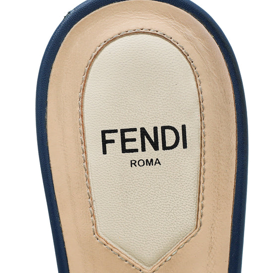 Fendi Blue "Fendi Roma" Slide Sandals 37