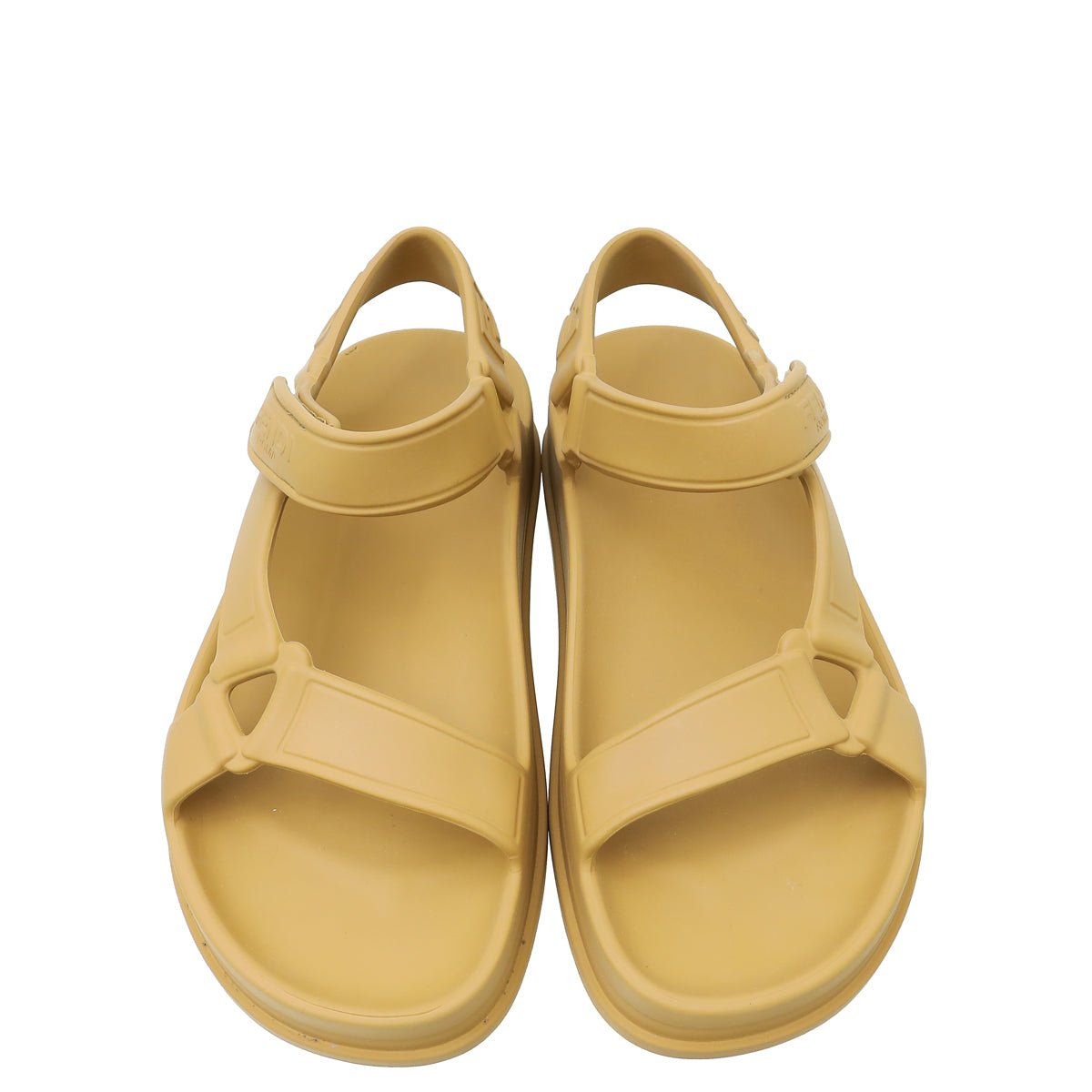 Fendi Beige Naturel Logo Rubber Sandal 37