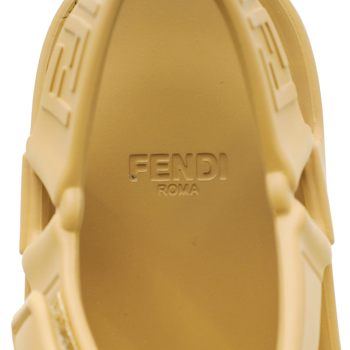 Fendi Beige Naturel Logo Rubber Sandal 37