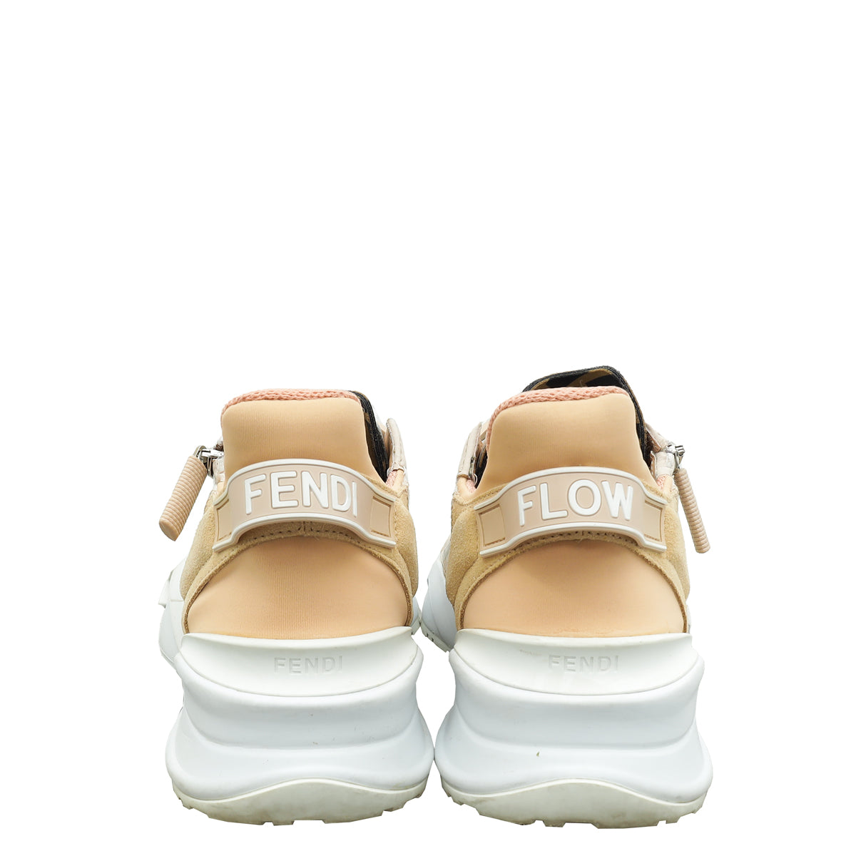 Fendi Beige Mesh Suede Flow Sneaker 37