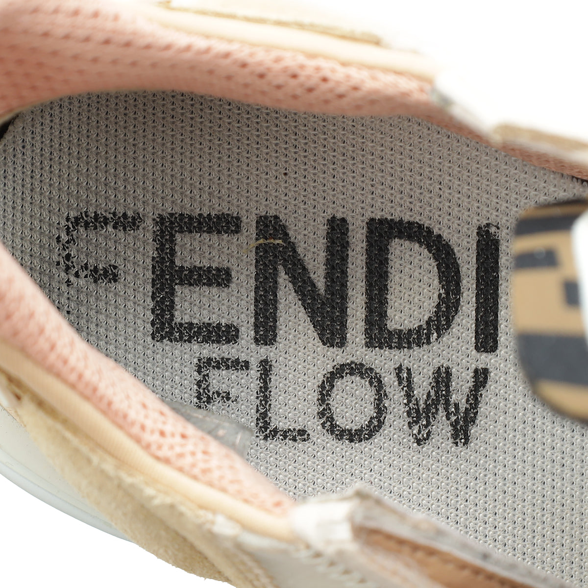 Fendi Beige Mesh Suede Flow Sneaker 37