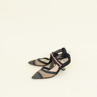 Fendi Bicolor FF Mesh Colibri Slingback Pump 37