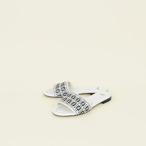 Fendi Bicolor Zucchino Woven Logo Slides 37