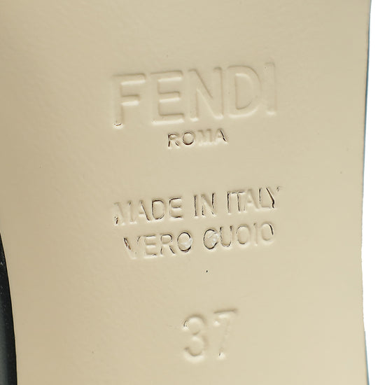 Fendi Bicolor FF Velvet Slide Mules 37