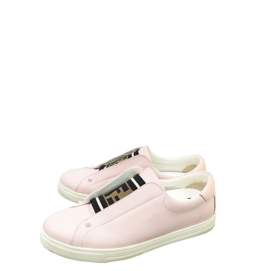 Fendi Pink Rockoclick Slip On Sneakers 38 THE CLOSET