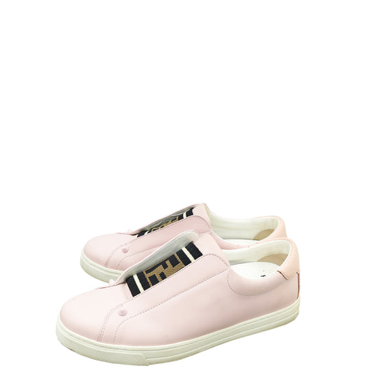 Fendi Pink Rockoclick Slip On Sneakers 38