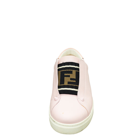 Fendi Pink Rockoclick Slip On Sneakers 38