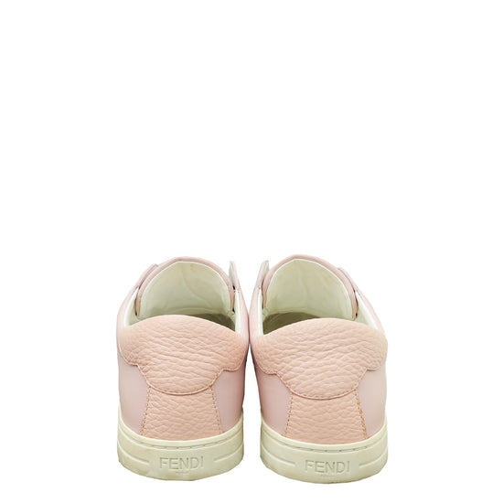 Fendi Pink Rockoclick Slip On Sneakers 38