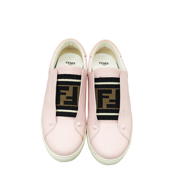 Fendi Pink Rockoclick Slip On Sneakers 38