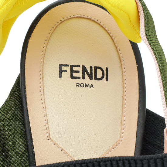 Load image into Gallery viewer, Fendi Multicolor FF Colibri Embroidered Beads Slingback Pump 38
