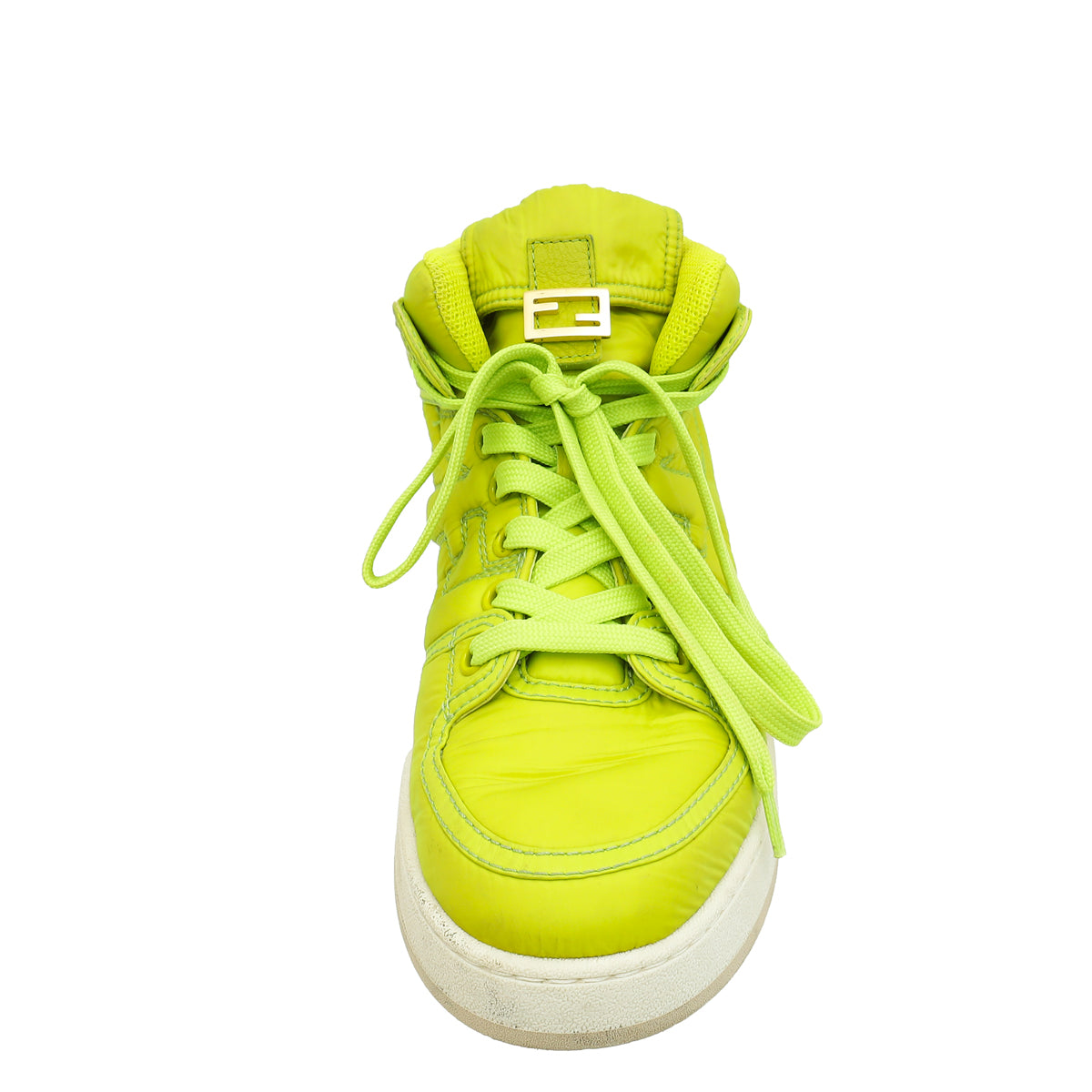 Fendi Kiwi FF Nylon Match High Top Sneakers 38