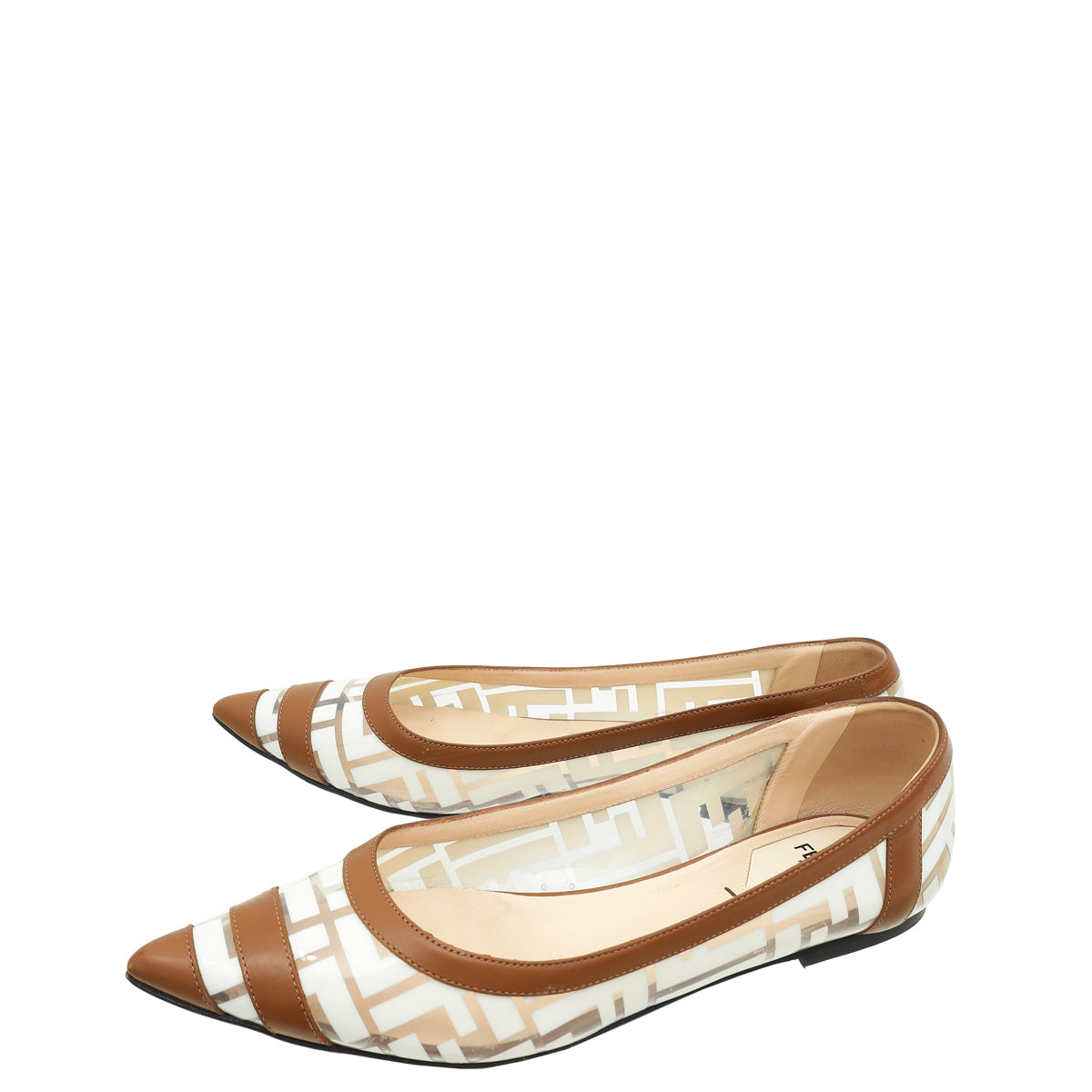 Fendi Bicolor FF Print PVC Ballerina Flats 38-Fendi-THE CLOSET