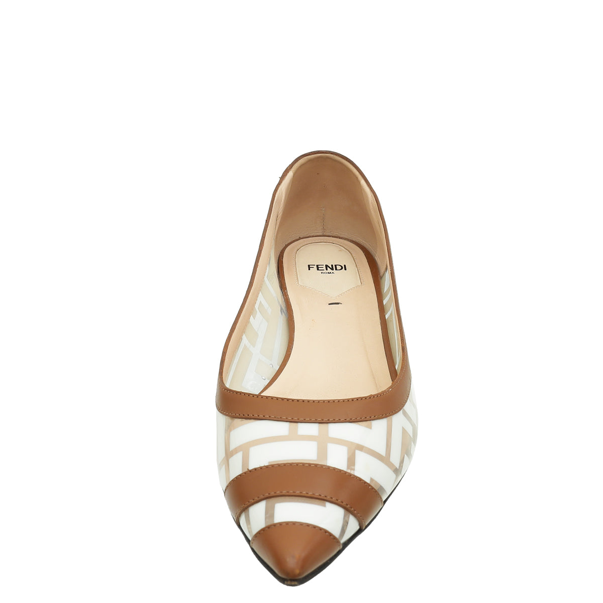 Fendi Bicolor FF Print PVC Ballerina Flats 38