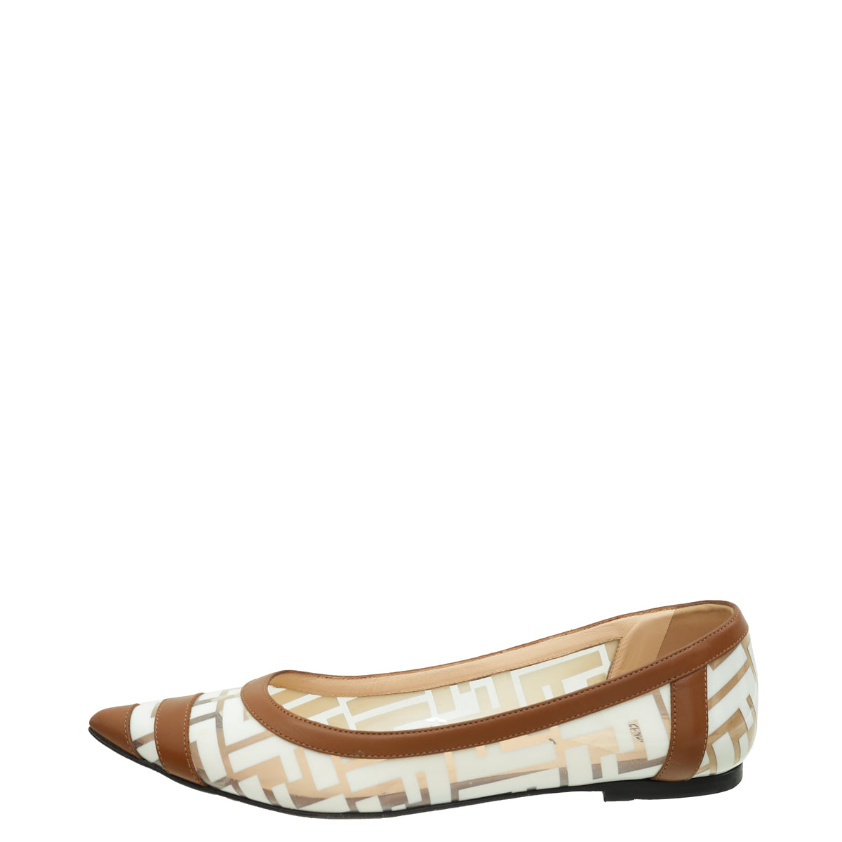 Fendi Bicolor FF Print PVC Ballerina Flats 38