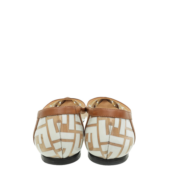 Fendi Bicolor FF Print PVC Ballerina Flats 38