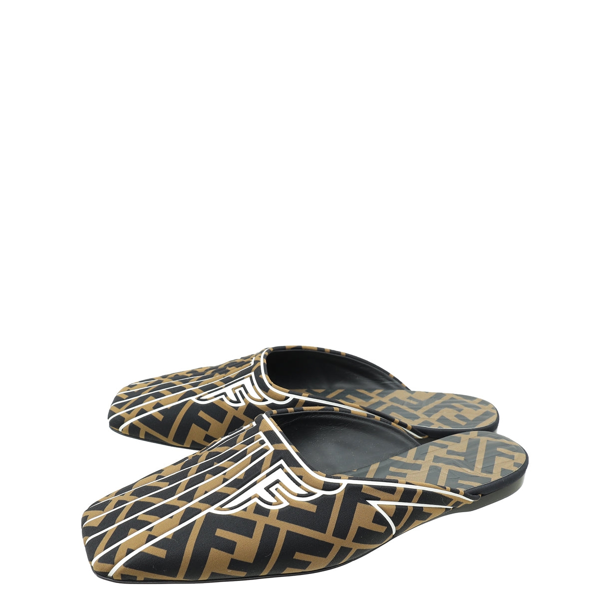 Fendi Bicolor FF Print Freedom Mules 38-Fendi-THE CLOSET