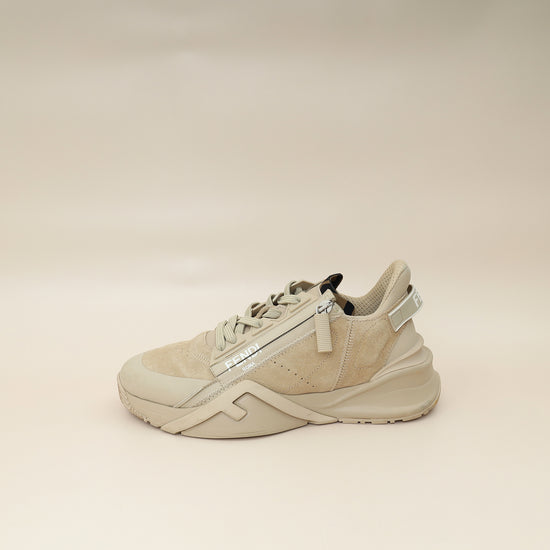 Fendi Beige Suede Flow Sneaker 38-Fendi-THE CLOSET