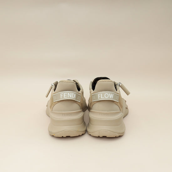 Fendi Beige Suede Flow Sneaker 38-Fendi-THE CLOSET