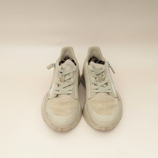 Fendi Beige Suede Flow Sneaker 38-Fendi-THE CLOSET