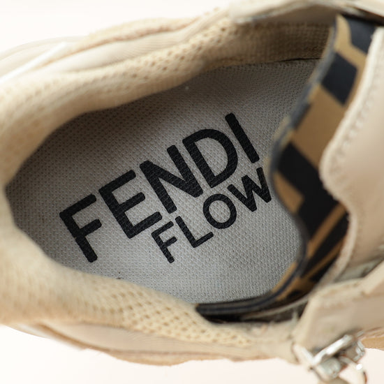 Fendi Beige Suede Flow Sneaker 38-Fendi-THE CLOSET