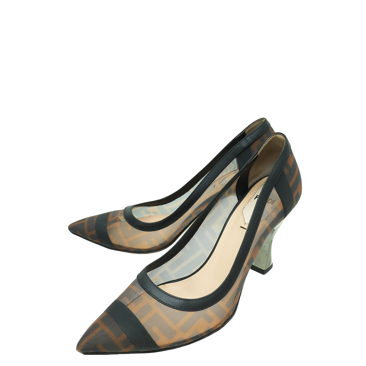 Fendi Bicolor Colibri Mesh Pumps 38-Fendi-THE CLOSET