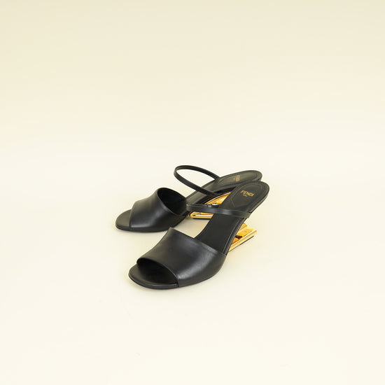 Fendi Black First Slide Mules 39.5
