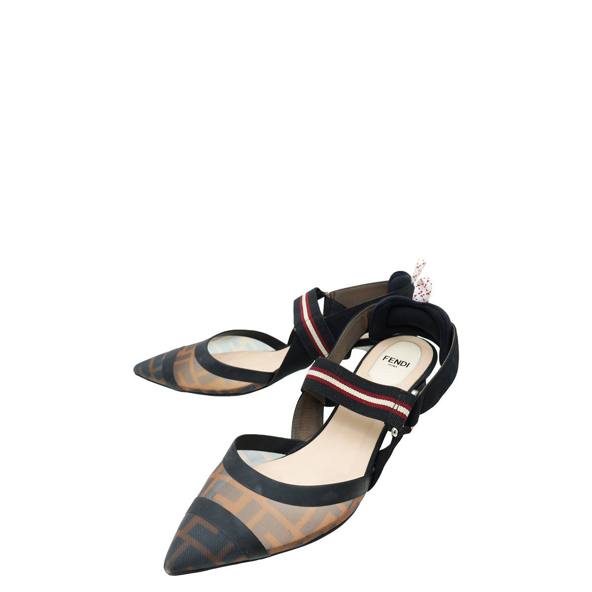 Fendi Bicoloe FF Mesh Colibri Slingback Pump 39-Fendi-THE CLOSET