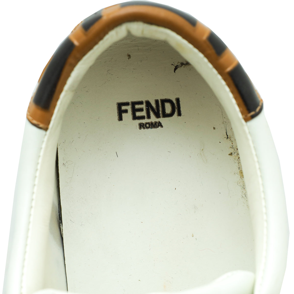 Fendi Bicolor Zucca Buckle Slip On Sneaker 39