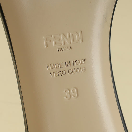 Fendi Brown FF Velvet Slide Mules 39