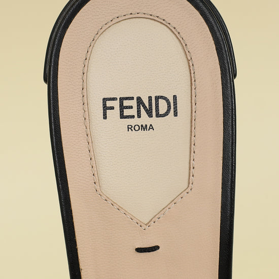 Fendi Brown FF Velvet Slide Mules 39