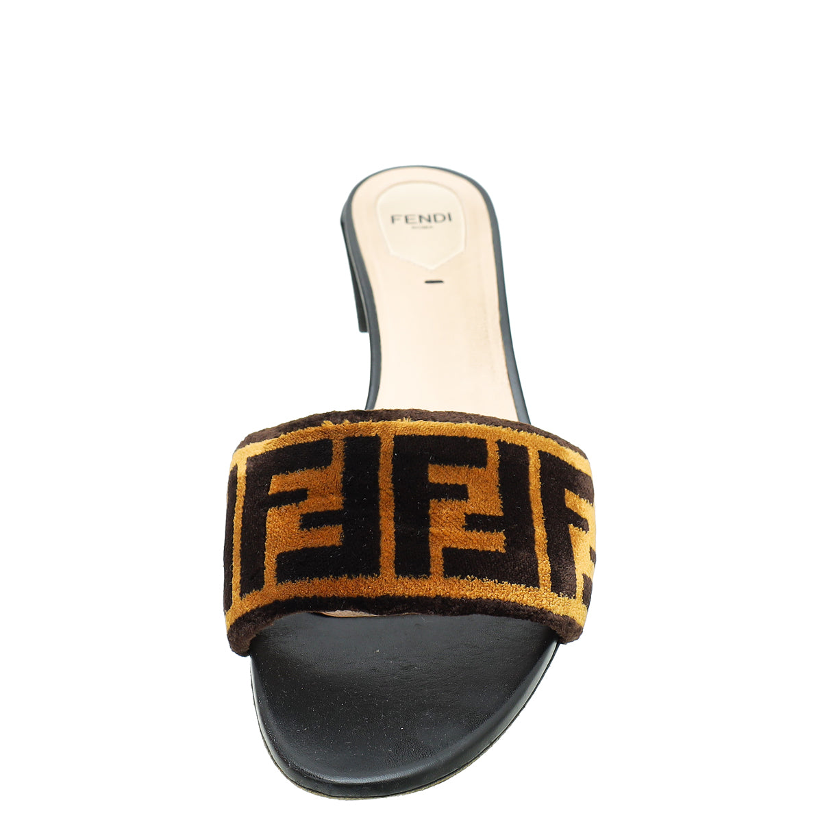 Fendi Bicolor FF Velvet Slide Mules 40-Fendi-THE CLOSET